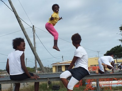look, I am jumping on a trampoline